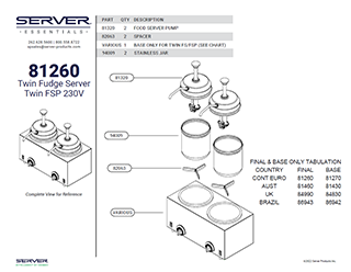 Twin FSP 230V Warmer 81260 | Parts List