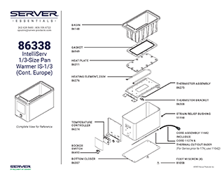 IntelliServ Pan Warmer 230V 86338 | Parts List